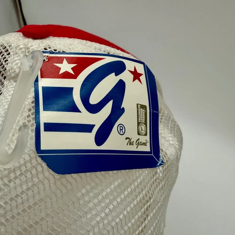 The Game Trucker Hat Red White‎ Mesh Snapback Cap OSFM G86 Retro Logo